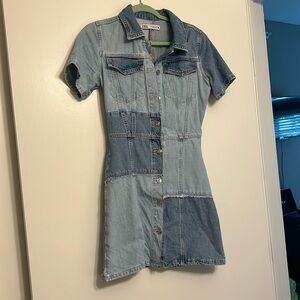 Zara patchwork denim dress